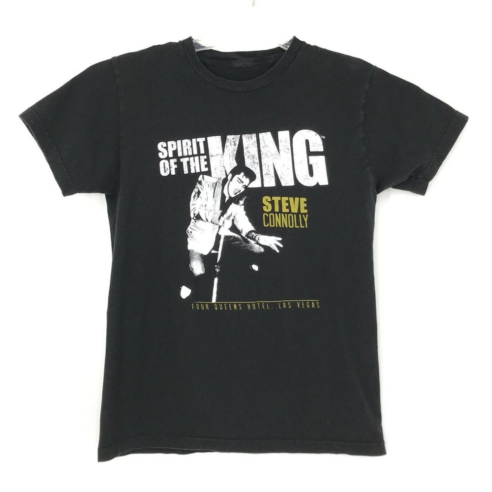 Elvis Presley Mens Shirt Medium Black Las Vegas King Impersonator Steve Connolly